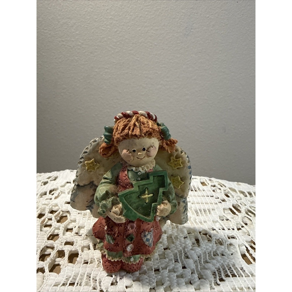 Vintage 1993 Cute as a Button Christmas Angel Figurine - Picture 2 of 5
